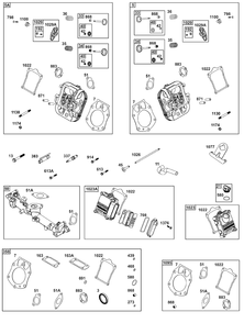 Cylinder Head Group Diagram and Parts List for 54E177-0003-J1  Briggs and Stratton Engine